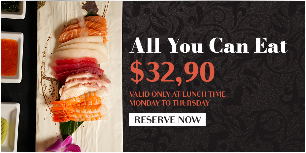 All you can eat sushi promotion at Kingdom Sushi – $32.90 lunch special