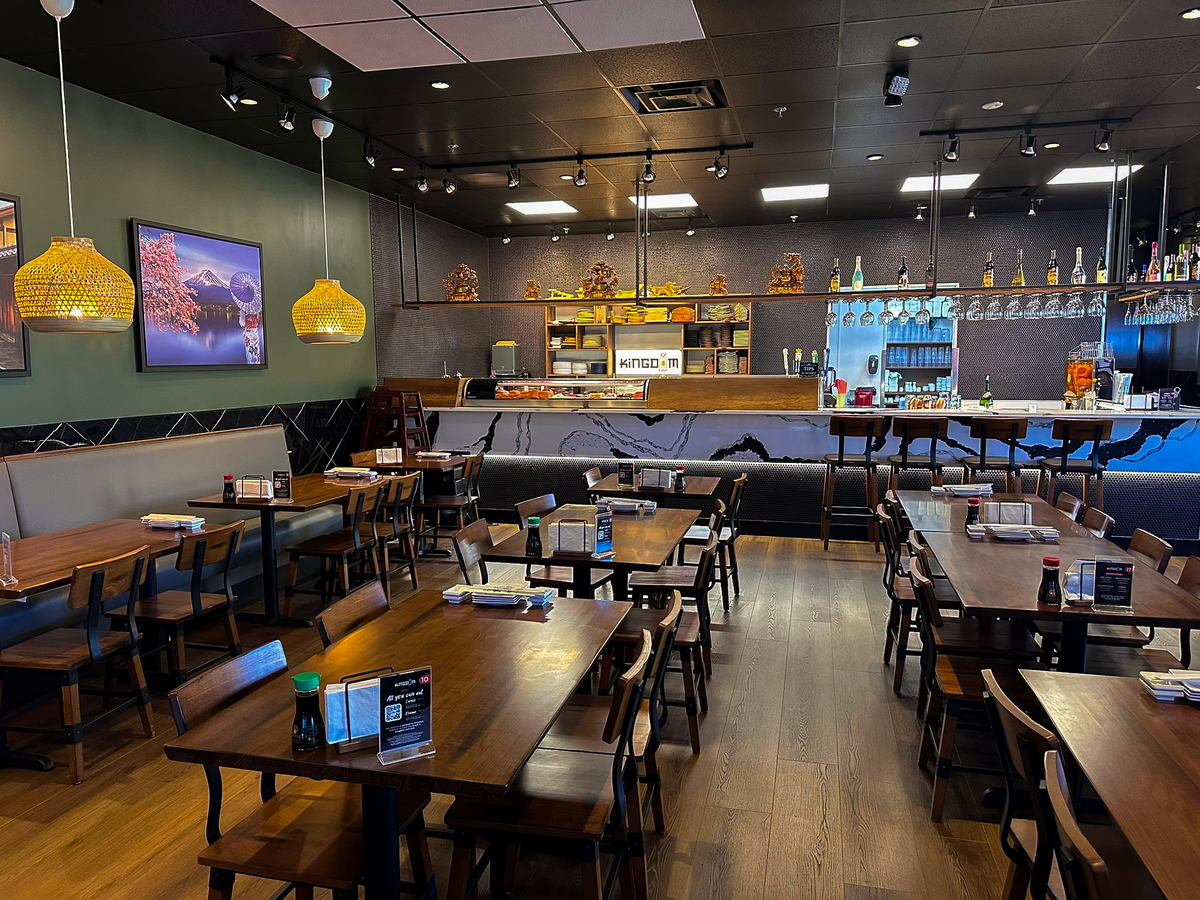 Fresh sushi roll with vibrant toppings at KingdomSushi Tampa