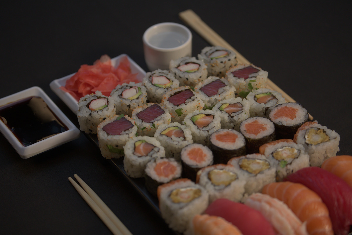 A vibrant platter of assorted fresh sushi and sashimi from KingdomSushi, representing the best sushi in Fort Lauderdale.