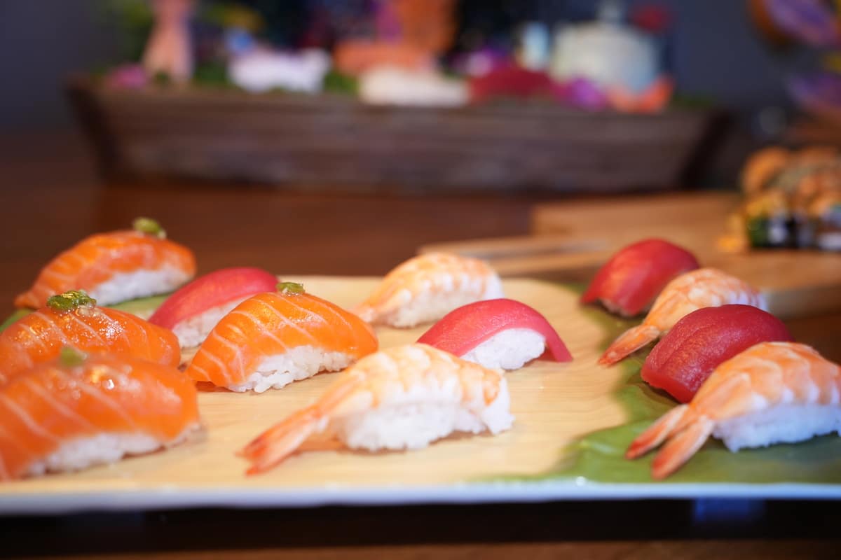 Assorted sushi served at Kingdom Sushi restaurant in Florida