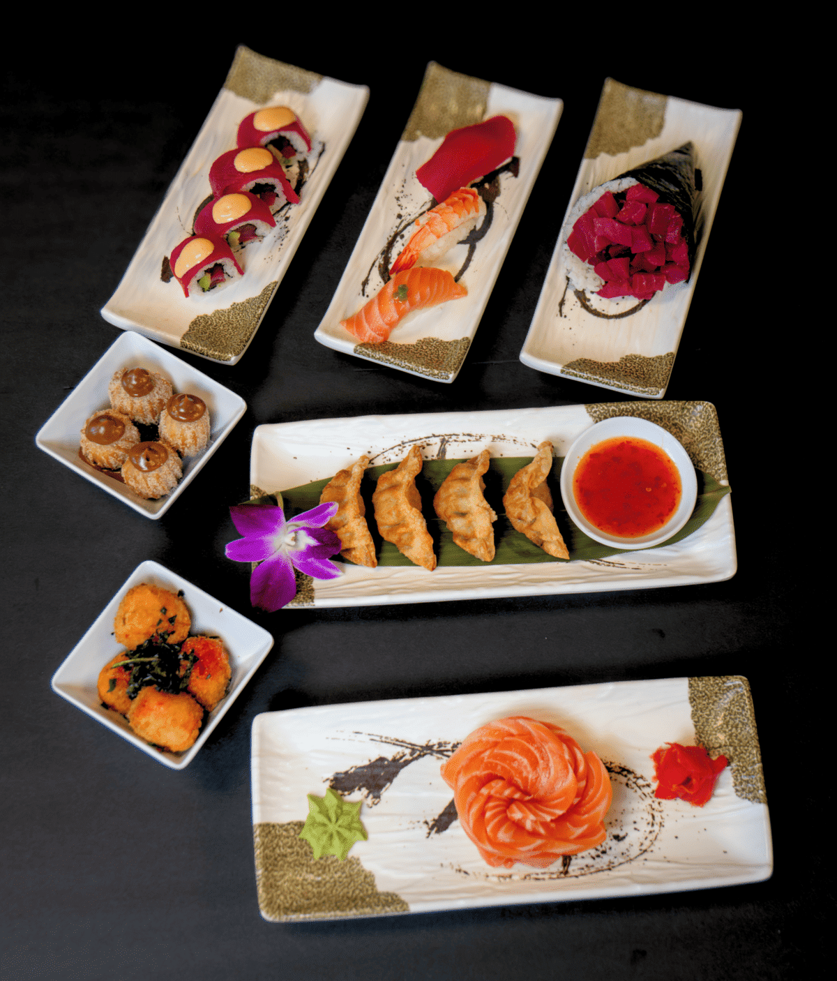 Brazilian-inspired sushi rolls served at Kingdom Sushi restaurant in Florida