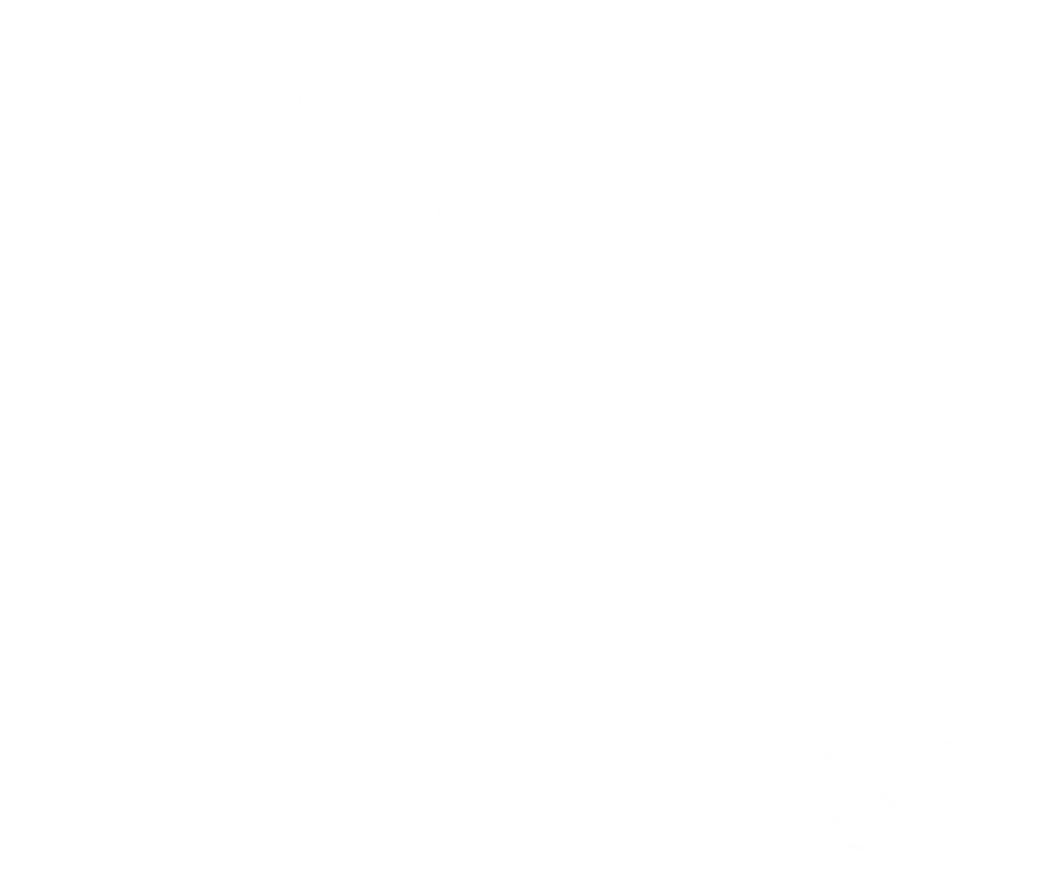 Decorative basil leaves sketch with the word "Enjoy!" in the corner