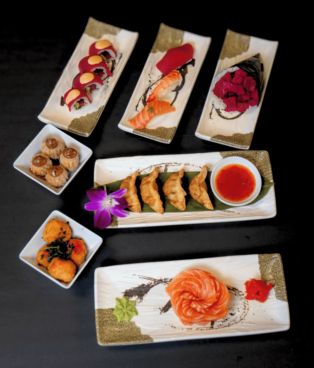 Brazilian-inspired sushi rolls served at Kingdom Sushi restaurant in Florida